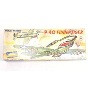 The 1956 Aurora Line Curtiss Warhawk P-40 Flying Tiger 1/4 Airplane Model Kit